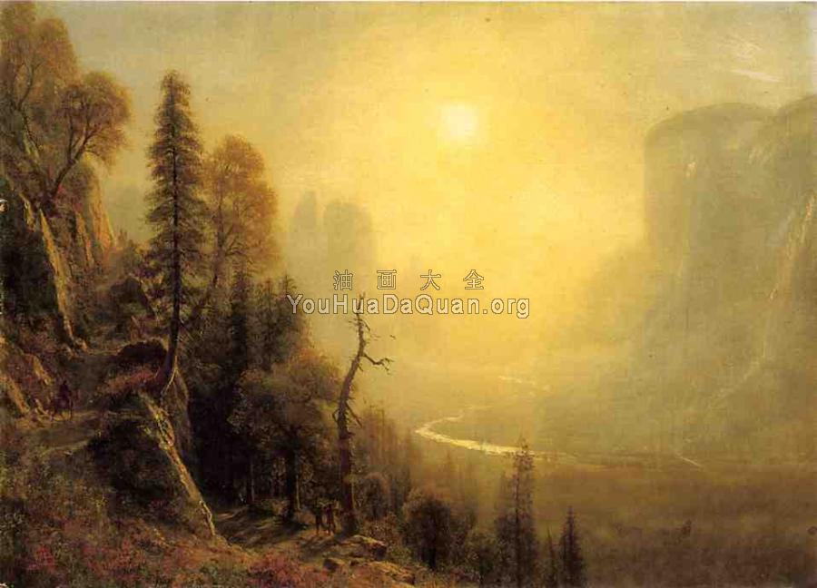 Study for Yosemite Valley Glacier Point Trail - 阿尔伯特·比尔施塔特